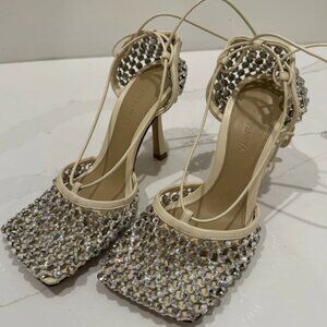 [NWT] BOTTEGA VENETA SPARKLE STRETCH HIGH-HEEL SANDALS